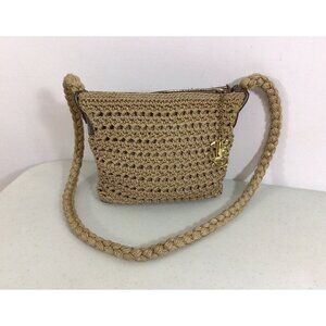 Luxy Woven Gold Crossbody Purse Bag